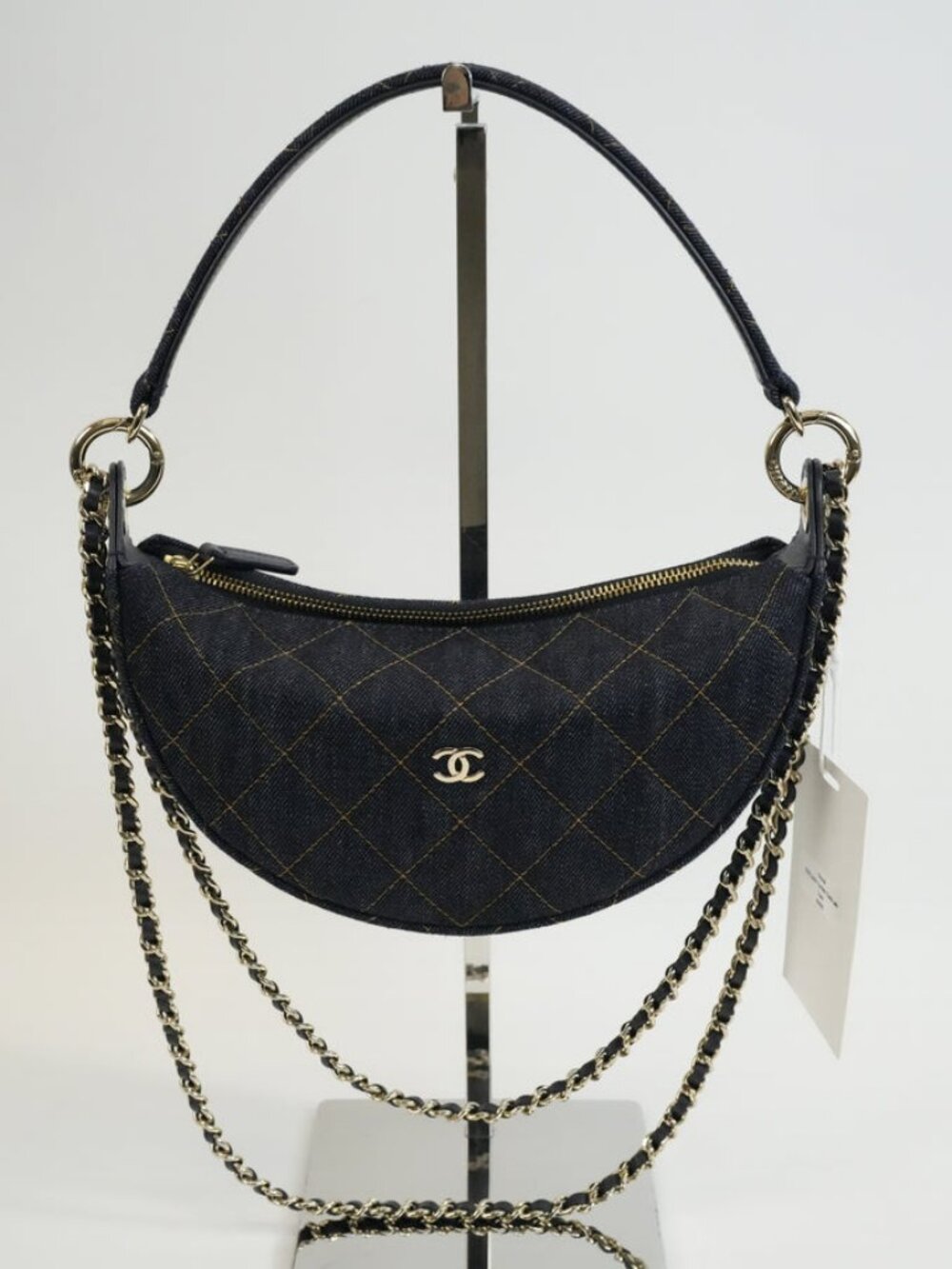 Chanel 2026 Denim Quilted Clutch with Chain Bag
